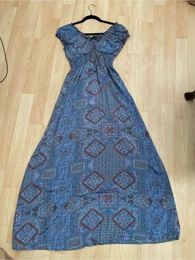 Karma Highway Off Shoulder Empire Waist Maxi Dress - One Size